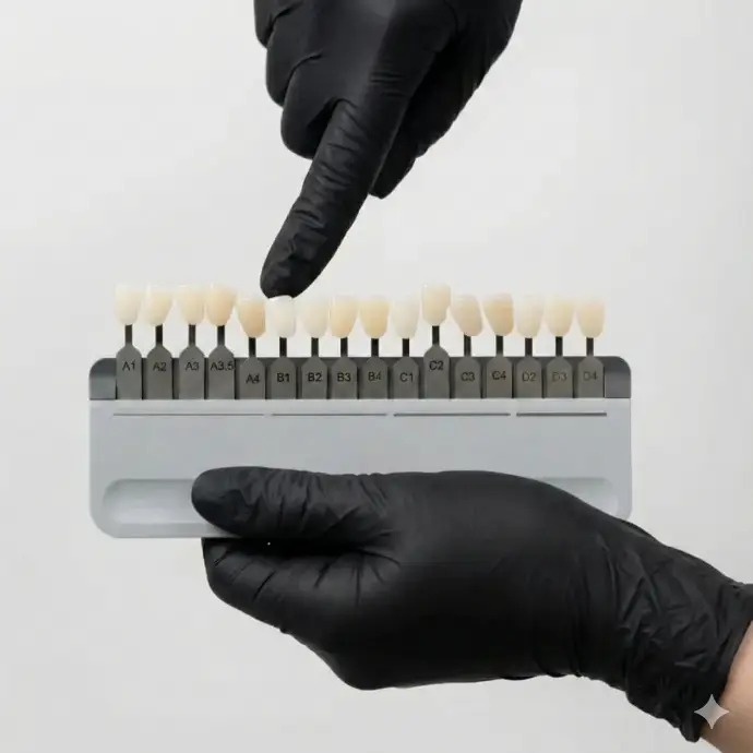 Patient with transformed smile after veneers