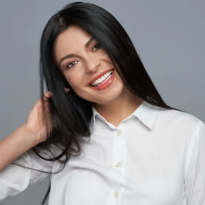 Confident patient with bright, white smile