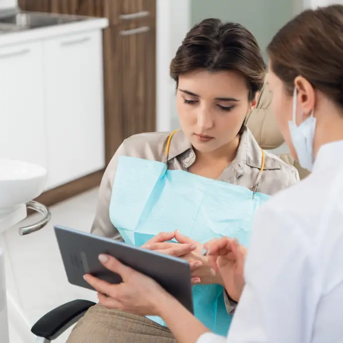 Dental consultation discussing treatment options