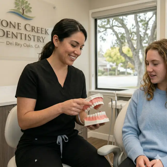 Friendly dentist providing comfortable care