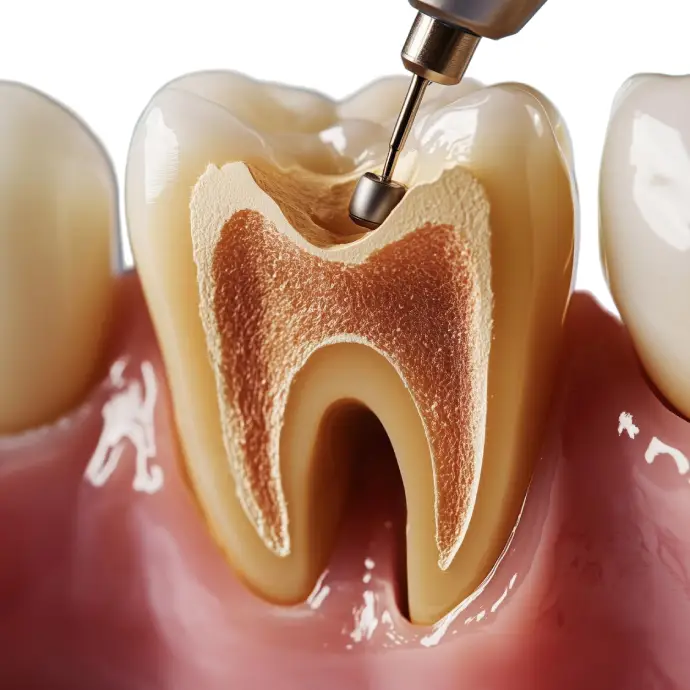 Diagram showing cavity removal and filling placement