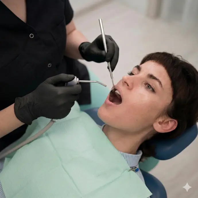 Step-by-step dental filling procedure